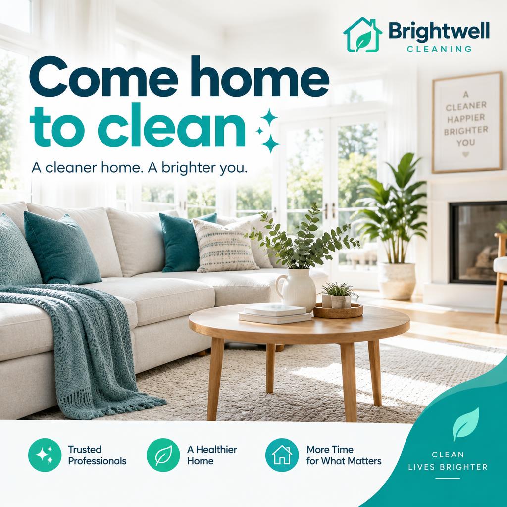 Brightwell Cleaning Meta ad: Come home to clean